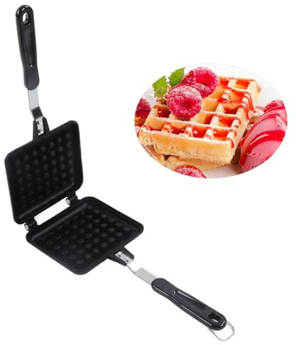 SHALONYOU Waffle Maker, stovetop waffle iron stove top waffle iron Waffle Iron Stove Top Waffle Skillet Waffle Maker Pan for Family Breakfast Baking/2669