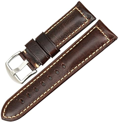 ZWCSHUU Watch läderarmband PU-läder klockarmband klocktillbehör smartwatch armband vintage, 20mm, Acetat, Ingen ädelsten