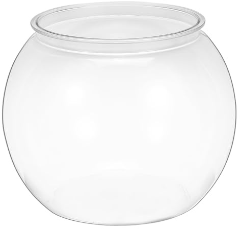 PERSELOSO Transparente Runde Fischschale aus Pet Unzerbrechliches Aquarium für Haus und Garten Dekoratives Desktop Fischglas mit Rundem Design für Pflanzen und Fische