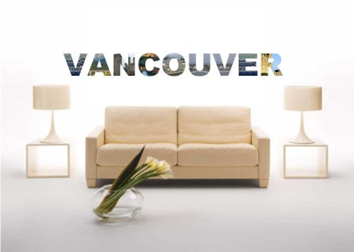 Indigos UG Wandtattoo Wohnzimmer - Wandsticker - Wandaufkleber - Aufkleber - Stadt Name Vancouver mit einigen Sehenswürdigkeiten 100 cm - zur modernen Wandgestaltung im
