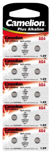 Camelion Alkaline-Knopfzelle CAMELION AG4 1,5V, 10er-Blister