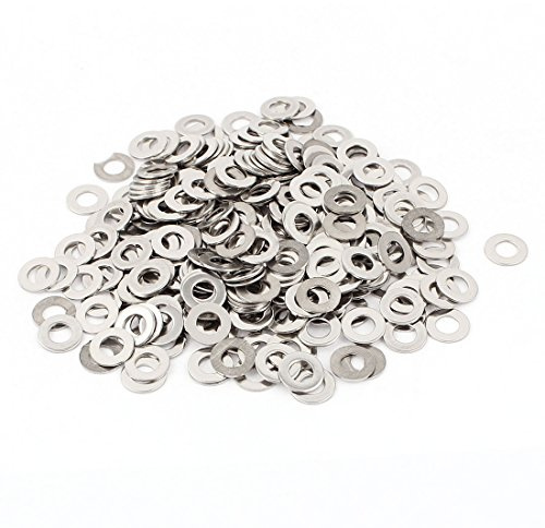 sourcing map 300Stk Unterlegscheiben M5 x 10mm AD Silber | Edelstahl Flach Unterlegscheiben Karosseriescheiben für Schrauben Bolzen
