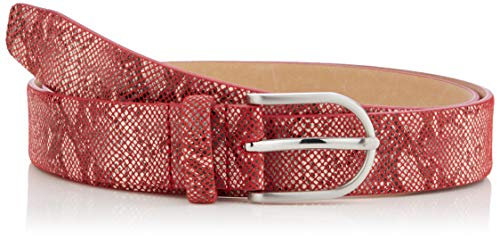 BRAX Damen Style Ledergürtel Mit Schlangenprint Gürtel, RED, 6641 (Herstellergröße: 90)