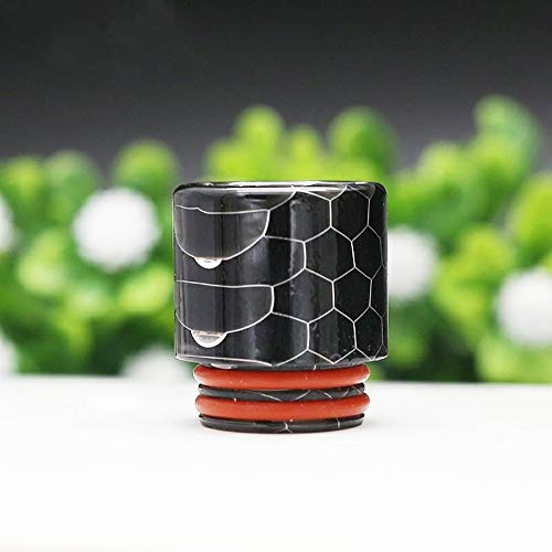 LITAO-EC, Embout Buccal en Résine avec Dosette en Cobra Sauvage pour Atomiseur RTA E-Cigarette 810 pour SMOK TFV12 Prince,sans Tabac ni Nicotine (Couleur : Noir)