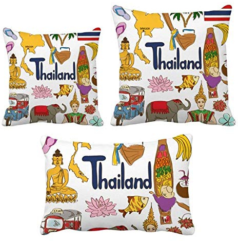 DIYthinker Housse de coussin Motif animaux de la Thaïlande
