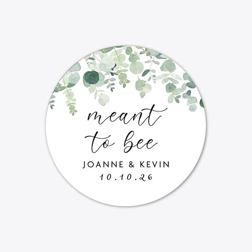 Meant To Bee Wedding Stickers, Personalized Honey Wedding Favors Stickers, Meant To Bee Honey Jar Labels, Custom Rustic Bee Thank You Labels - WC17