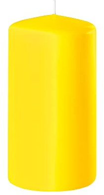 Stumpenkerze Kerze Safe Candle, H: 130 mm, Ø 70 mm, Brenndauer ca. 60 Stunden, 1 Stück, Farbe: zitrone