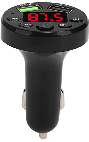 FM-Transmitter, E6 Car Bluetooth 5.0 Dual-USB-FM-Adapter-Sender, Schnelllade-MP3-Player-Modulator Fit für Mobiles Auto