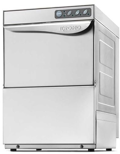 MBH - Lavavasos profesional KROMO AQUA 35 de acero inoxidable con bomba de desagüe. Lavavajillas para cocina industrial de bar, restaurante y hostelería.