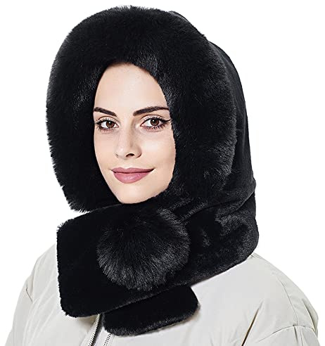 YEKEYI Women Winter Scarf Hat Head Warmer for Snow Boarding Knit Ski Hat Balaclava Knit Skull Cap Beanie Hat