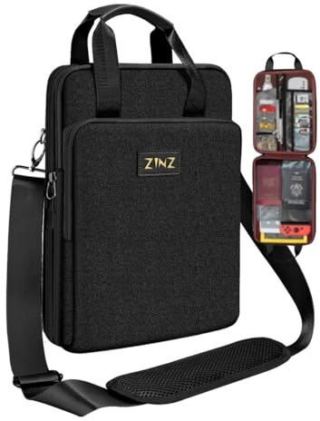 ZINZ Erweiterbare Schultertasche 12,9-13 mit Wertsachenfach | Kompatibel mit MacBook Air/Pro/Neo 13 M5-M1, iPad 12,9/13/11, Mehrere Fächer & Stoßfest