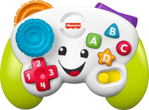 Fisher-Price Laugh & Learn - Juguete electrónico para bebé, controlador de juego y aprendizaje, videojuego de simulación con luces y música para mayores de 6 meses