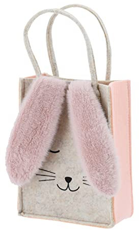 2 Stück Geschenktaschen Filz Hase mit Schlappohren (15,5 x 7 x 20 cm) Osterhase