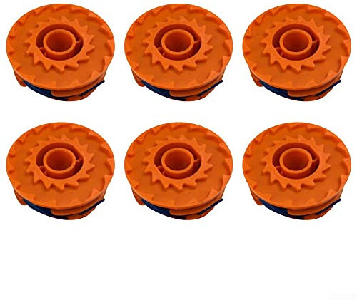 QOXEZY 6pcs Strimmer Spool Line for MacAllister MGT35025 MGT45028 MGT60030 Grass Trimmer Brush Cutter, Double Autofeed Spools Replacement Trimmer Refills