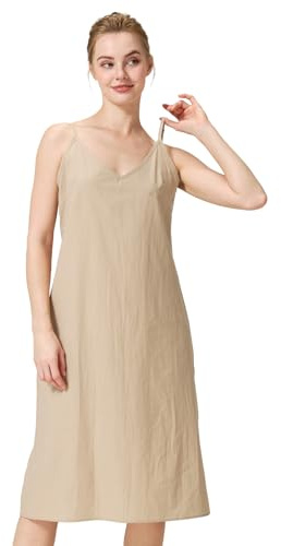 BEAUTELICATE 100% Algodón Enaguas Mujer Pijama de Tirantes con Correas Ajustables Combinación Interior para Vestido （Nude,2XL）