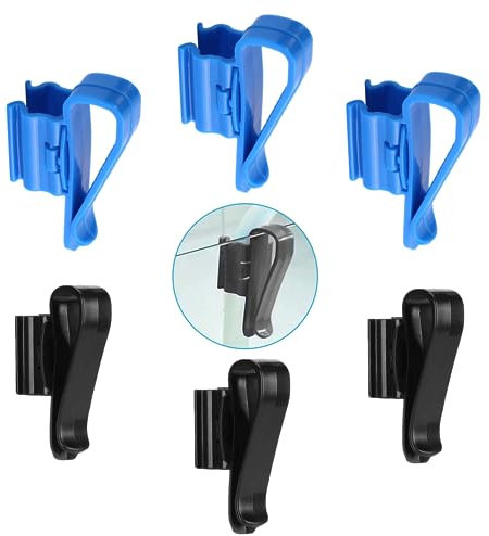 YTRUOYI 6 PCS Fish Tank Hose Holder Adjustable Fish Tank Water Clip Fish Tank Water Pipe Clamp Fish Tank Mounting Clip for Fish Tank and Aquarium(Fit for 8mm to 16mm Hoses,Black,Blue)