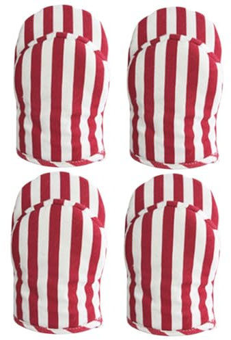 MAGICLULU 2paia Guanti Da Forno Stripes Resistenti Al Calore Presine Spesse Per Cottura e Cottura Professionale Adatti Per Cucine e Forni Rosso