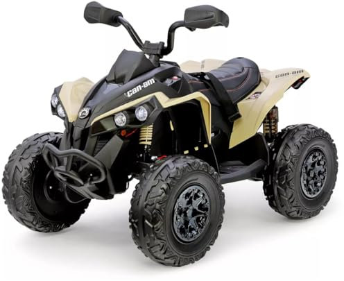 FINOOS Kinder-Elektroquad 24V, Can-am Renegade Kinder-Elektroauto 24V, LED-Leuchten, 24V, 4 x 200W-Motoren, Batterie: 24V 7Ah, weiche Eva-Räder (Khaki)