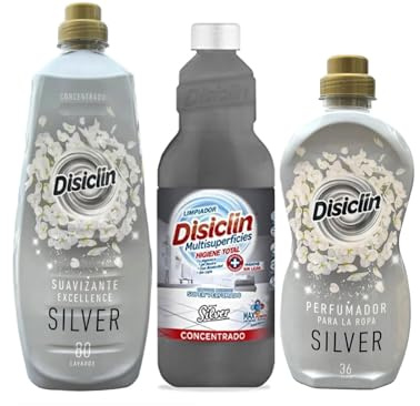 Disiclin SILVER 3PC Bundle (80w Softener, 1L Floor Cleaner, 36w Scent Booster) Spanish Cleaning Products