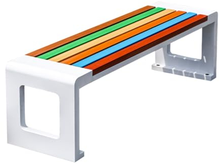 Gartenbank im Freien, Wetterfest Sitzbank Holzbank, 2-Personen-Bank-Sitzauflagen mit HDPE-Slatted Seat & Metall-Rahmen, Kapazität, Rechteckige Außenbank für Garten, Garten, Balkon, Eingangs ( Size : 1