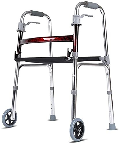 Rollator, Faltbarer Aluminium-Rollator mit Sitz und 2 Rollen, tragbarer Rollator für ältere Menschen, Fettleibigkeit, Gehgestell für Erwachsene, Anpassung, Teilen