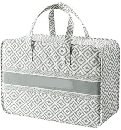 Borsa da viaggio portatile Tyenaza Borsa da imballaggio pieghevole multifunzionale di grande capacità con maniglia a tracolla per biancheria da letto (Motivo scozzese grigio)