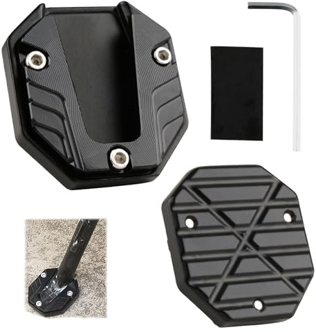 Motorrad-Ständerplatte, Hochfeste Universal-Motorrad-Seitenständer-Verlängerungsplatte aus Aluminiumlegierung, Anti-Verschleiß und Langlebig, Ständer-Pad-Platten-Unterstützungszubehör