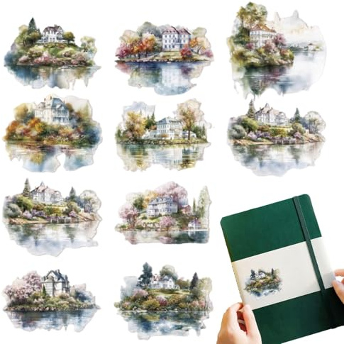 Aufkleber für Scrapbooking | Japanische Papier Natur Landschaft Aufkleber - Kunst Handwerk Supplies Selbstklebende Planer Dekoration Multifunktionale Ästhetische Aufkleber für Auto