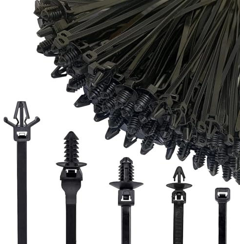 Bridas de cremallera de montaje a presión, 160 correas de cable autobloqueantes, bridas de nailon para montaje en coche, bridas de alambre a presión, clips de alambre automotriz para agrupación de