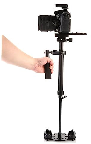 DOITOOL Estabilizador De Mano s Portátil para Cámara De Video De Estabilización Color Negro para Grabaciones Suaves y Profesionales