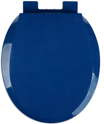 Abattant WC rond de 41,9 cm avec couvercle à fermeture lente, installation facile, silencieux et durable, en forme de O, PP, bleu marine