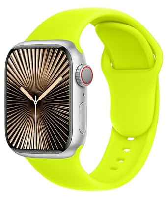 C1B pour Bracelet Apple Watch Ultra 2/Ultra/SE/Series11 10 9 8 7 6 5 4 3(49mm 46mm 45mm 44mm 42mm 41mm 40mm 38mm) Sport,Femme-Style Original&Compatibilité Universelle，Jaune Fluorescent