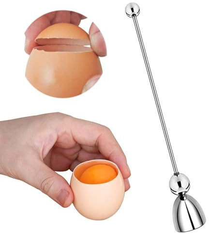 Egg Shell Remover, Egg Opener, Stainless Steel Egg Cracker Topper, Eggshell Cutter, Stainless Steel Kitchen Tool, for Soft-Boiled Eggs and Egg Crackers,Egg Topper,Boiled Egg Cutter