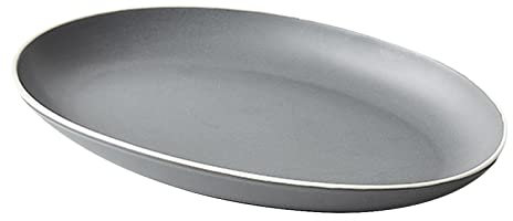 TENGJUN Oval Plate, Simple Fish Plate Dish, Tableware for Home Restaurant Banquet Cafeteria, Ceramic/Delicate Smooth, 27CM