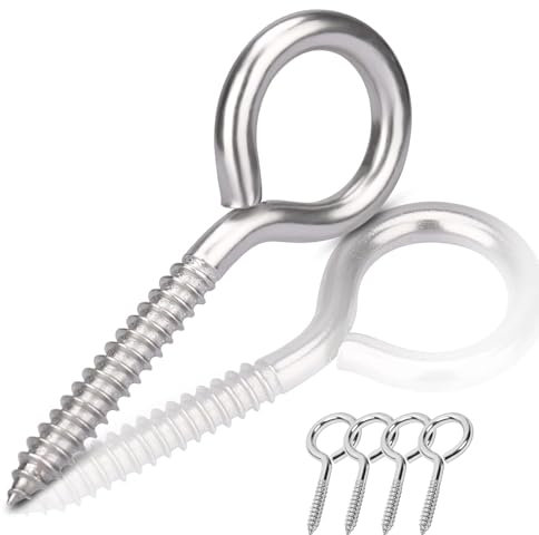 Ösenschraube m8 x 11,5mm, 4 Stück Ringschraube, Edelstahl Ösenschraube, Haken Zum Schraubhaken, Für Hängematten, Markisen, Hängesessel, Schaukelstühle, Und Sichern Von Kabeln