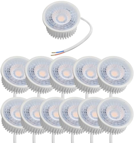 Oktaplex 12er Set Nizza LED Spot Modul 230V Leuchtmittel ultra flach 23mm | 1,9W, 3000K Warmweiss 345lm Deckenstrahler