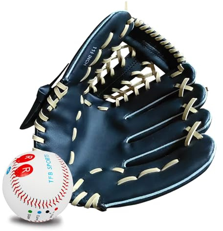 Baseball Glove for Kids/Youth/Adult with 1 Ball Softball Gloves Baseball Batting Mitten Youth Softball Mitt PU Leather