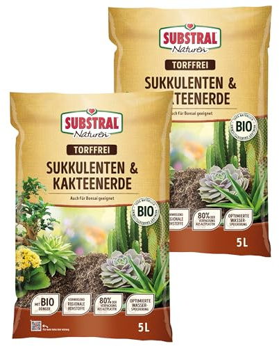Substral Naturen Sukkulente & Kaktus Erde Bio & torffrei - 2 x 5 L