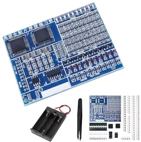 DAOKAI SMD Components Practice Board SMT Components Soldering Practice DIY Soldering Skill Training Board LED Transistor Electronic Project Kits for Competition Experiment, 5V