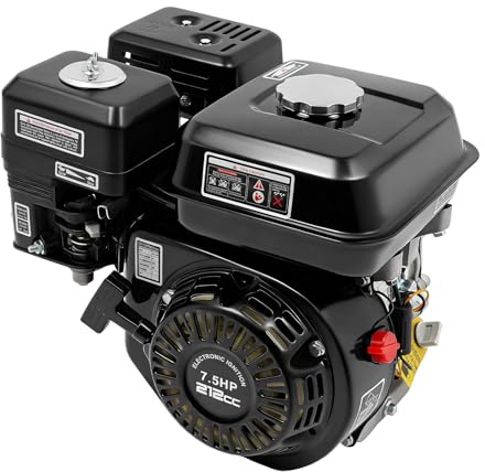 Petrol Engine 4 Stroke 7.5 HP Gasoline Engine Motor GX210 OHV Single Cylinder Gas Powered Portable Motor Replacement Gasoline Engines 5.1KW (Black)