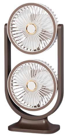 Petit fan de bureau - ventilateur USB portable à double tête | Accessoire de refroidissement personnel à grande vitesse calme pour la maison, le bureau, les voyages, l'école, la cuisine, la voitur