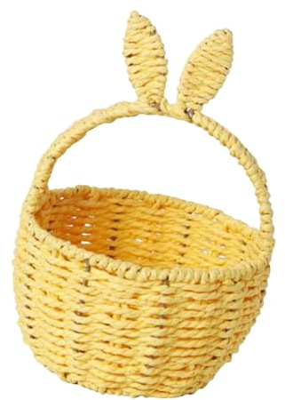 Generic Cesto Portaoggetti in Tessuto Intrecciato, Ornamenti, Composizione Floreale Fai Da Te per Centrotavola di Feste, Raccolta di Uova, Matrim, Giallo