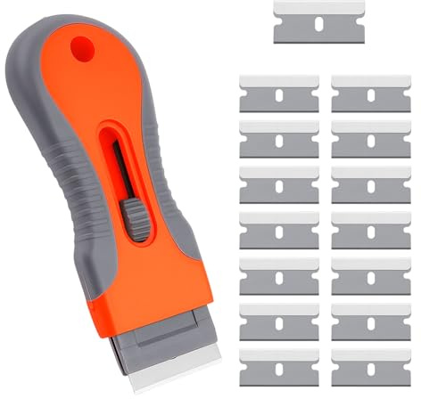 Kitchen Oven Scratch-resistant Glass Cleaning Tools, with 15 Spare Replacement, Non-Scratch, Easy to Use, Reusable, Durable, Sturdy and Lightweight, Perfect for Removing Stains, Labels, and Residue