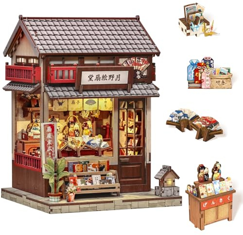 Endless Limit Book Nook Kit – DIY miniatyrdockhus för vuxna med LED-ljus & dammskydd, japansk stil, 3D-träbokstöd, bokhylladekoration, present till familj (Tsukino Eogi-dou)