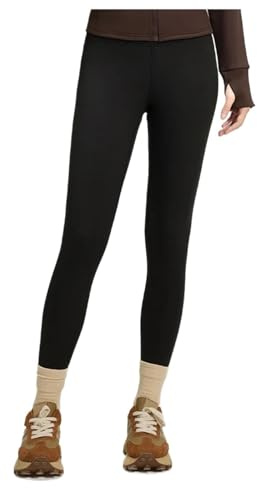 XIEHYA Varma yogabyxor dam fleece yoga leggings termisk vinter varm tjock snäv hög midja smal sport löpning fitnessbyxor för kallt väder termiska leggings, Svart, XL