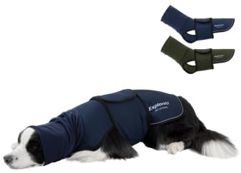 ExploreU Dog Anxiety Vest Skin-Friendly Thunder for Dogs, Dog Calming Shirt for Thunder, Fireworks, Vet Visits and Separation - Keep Pet Calm Without Medicine (Blue, L)