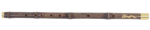 Ciieeo Flauta de Bambú Tradicional China Clave de Do C, Diseño Dragón y Fénix, Instrumento Musical Antiguo para Principiantes y Estudiantes, Flauta Dulce de Madera para Enseñanza