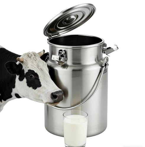 seau alimentaire 5l avec couvercle,bidon a lait ancien For À Vin Baril Seau À Eau Huile Réservoir À Thé avec Couvercle Scellé,10Liters
