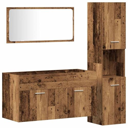 HETFTJN 3-Piece Reclaimed Wood Bathroom Vanity Set