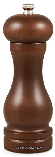 Cole & Mason Precision Grind Forest Capstan Dark Wood Salt Mill, 16.5 cm by Cole & Mason